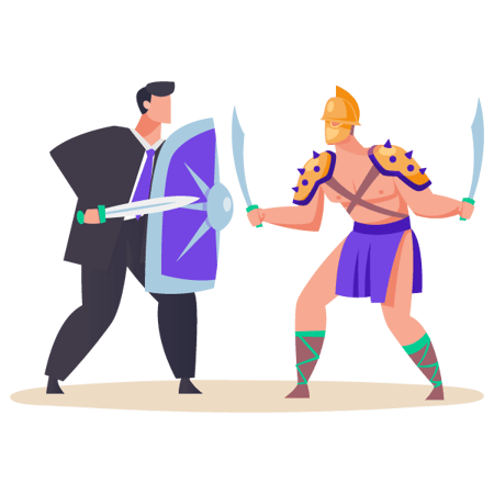 Illustration: CFO as a fundraising gladiator