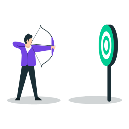 Illustration: Founder (an archer) aiming at a target