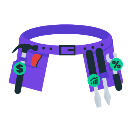Illustration: A tool belt with financial tools for inflation