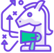 Financial scenario models and analysis icon.