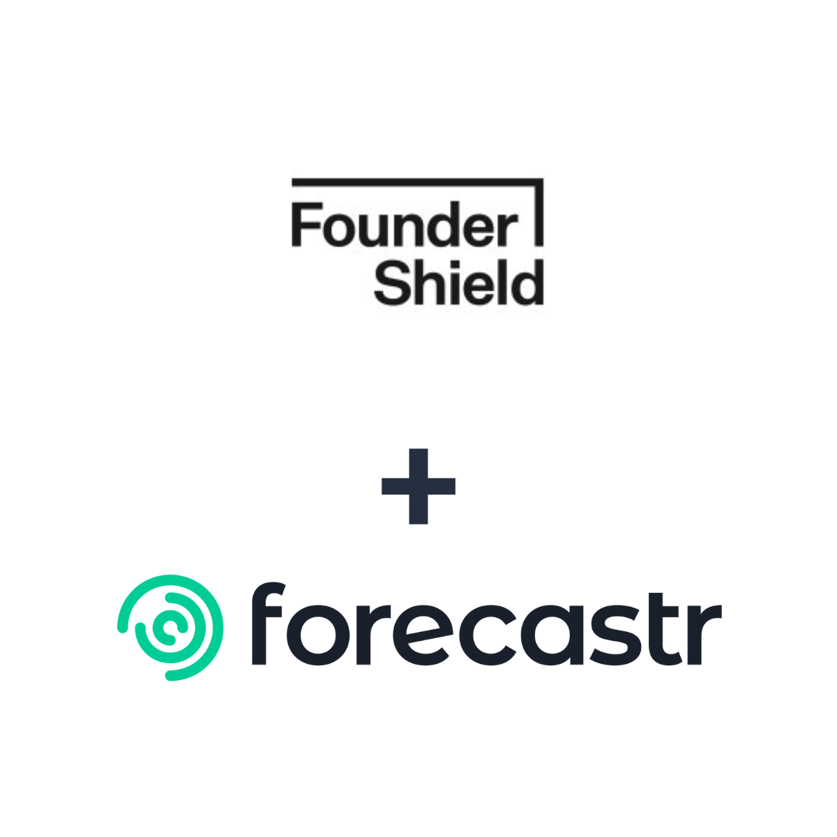 Partnership logos: Forecastr + Founder Shield