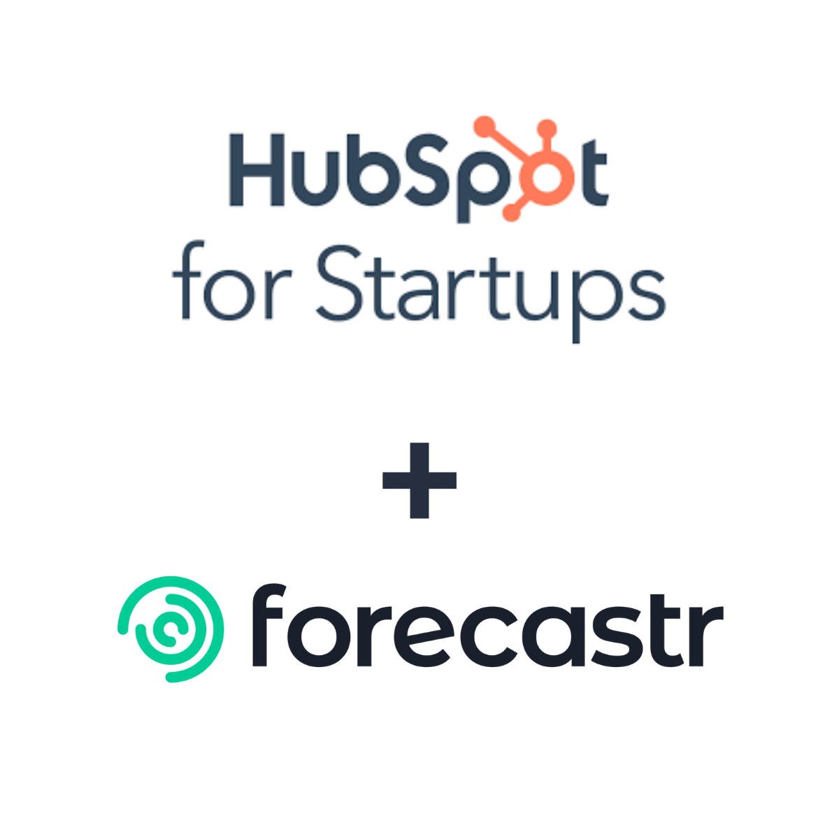 Partnership logos: Forecastr + HubSpot for Startups